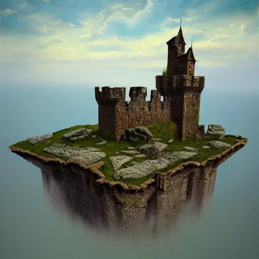 Image similar to a photorealistic painting of an old stone Castle in the sky, Zbrush, a detailed painting by Ansel Adams, vampire bats, lake, Luminescent, Bismuth, Daz 3D, behance contest winner, fantasy art, matte painting, matte drawing, storybook illustration