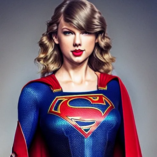 Image similar to Taylor Swift as Supergirl