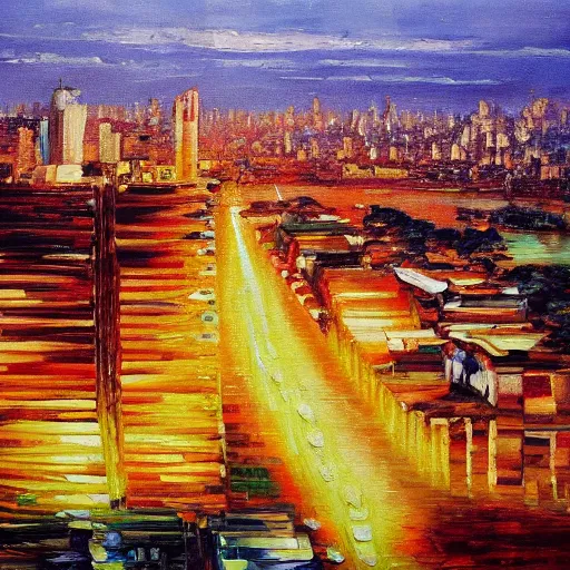 Image similar to Oil painting of Manila city, Philippines