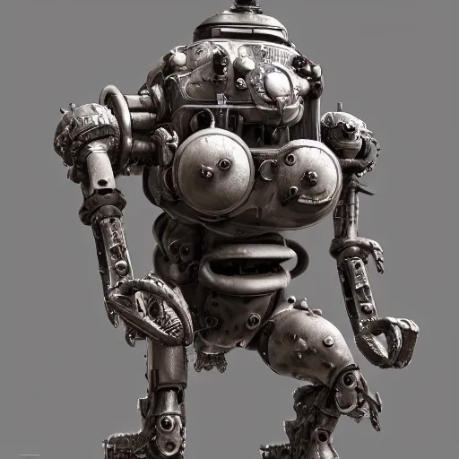 Image similar to a Steam powered mechanical golem, forward facing angle, character design, stunning 3d render , art by Tooth Wu and riot studios, 8k octane beautifully detailed render, post-processing, extremely hyperdetailed, intricate complexity, masterpiece, zbrush, trending on artstation