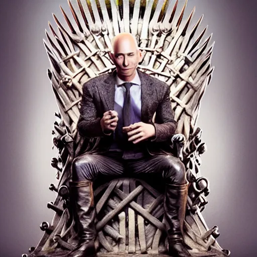 Prompt: jeff bezos as voldemort sitting on the iron throne, au naturel, hyper detailed, digital art, trending in artstation, cinematic lighting, studio quality, smooth render, unreal engine 5 rendered, octane rendered, art style by klimt and nixeu and ian sprigger and wlop and krenz cushart.