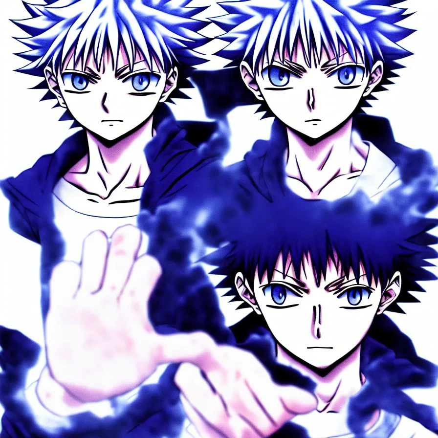 Image similar to killua zoldyck, 4 k resolution, comic style ， by miura kentaro, ultra detailed,