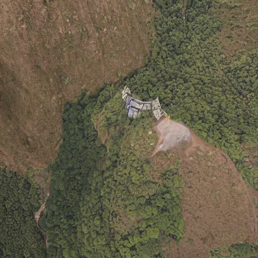 Prompt: aerial 3 5 mm photograph of flying scapecraft over laskhwadeep island