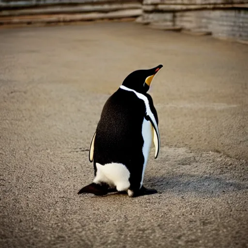 Prompt: a penguin - cat - hybrid, animal photography