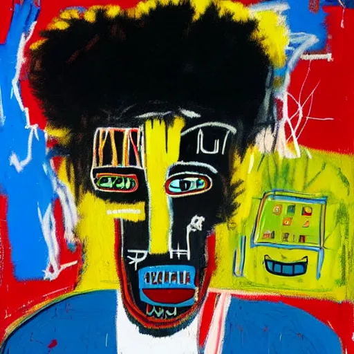 Prompt: painting of jean michel basquiat by Jean michel basquiat, highly detailed, 8k, cinematic,
