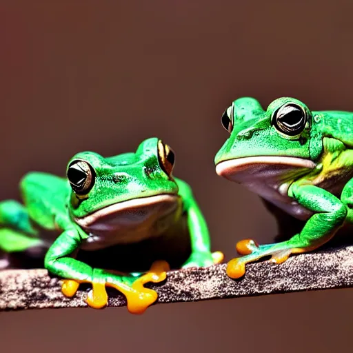 Prompt: frogs stacked on top of each other, HD nature photography, 4k