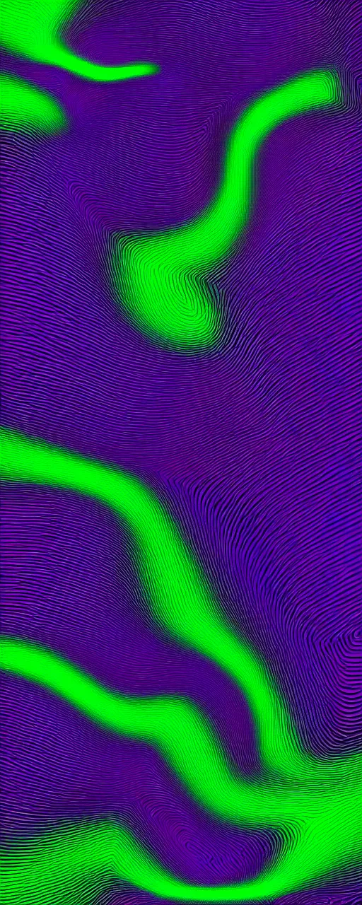 Image similar to a black background with a purple and green wave, a raytraced image by stanley twardowicz, behance, generative art, black background, matte background, smokey background