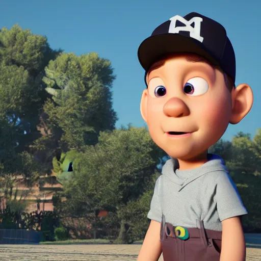 Image similar to eminem as a pixar disney character from up ( 2 0 0 9 ), unreal engine, octane render, 3 d render, photorealistic