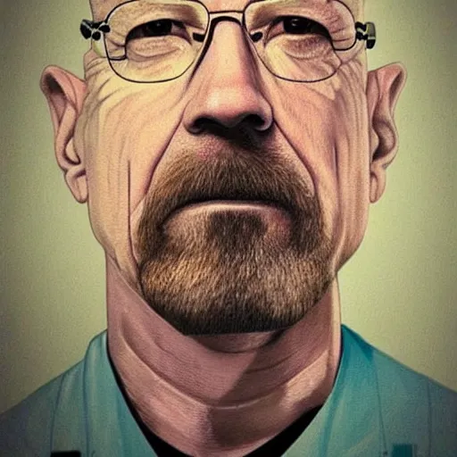 Prompt: a ( ( bass ) ) fish that looks like walter white!!!!!!!!!!!!!! staring at the camera!!!!!! portrait