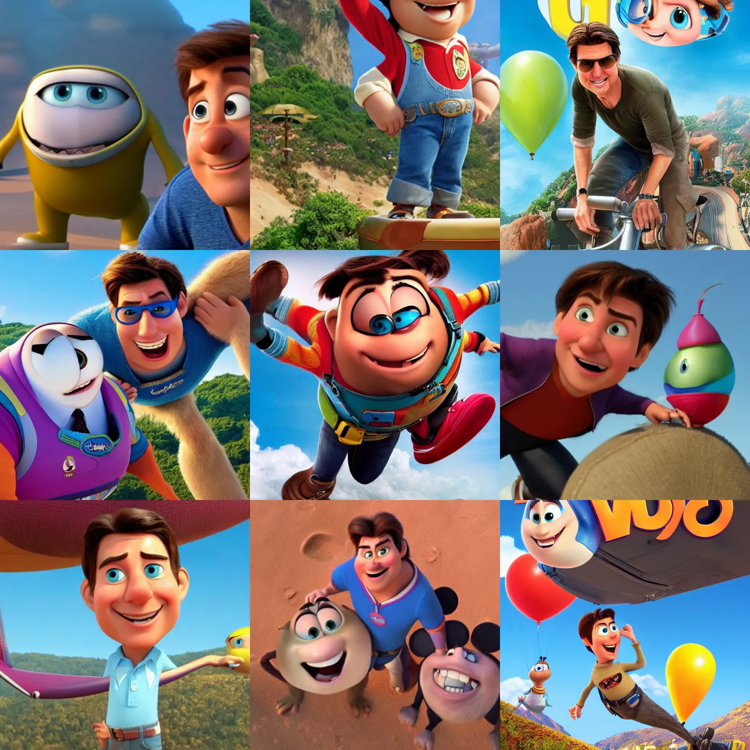 Image similar to Tom Cruise as seen in Disney Pixar's Up (2009) 👀