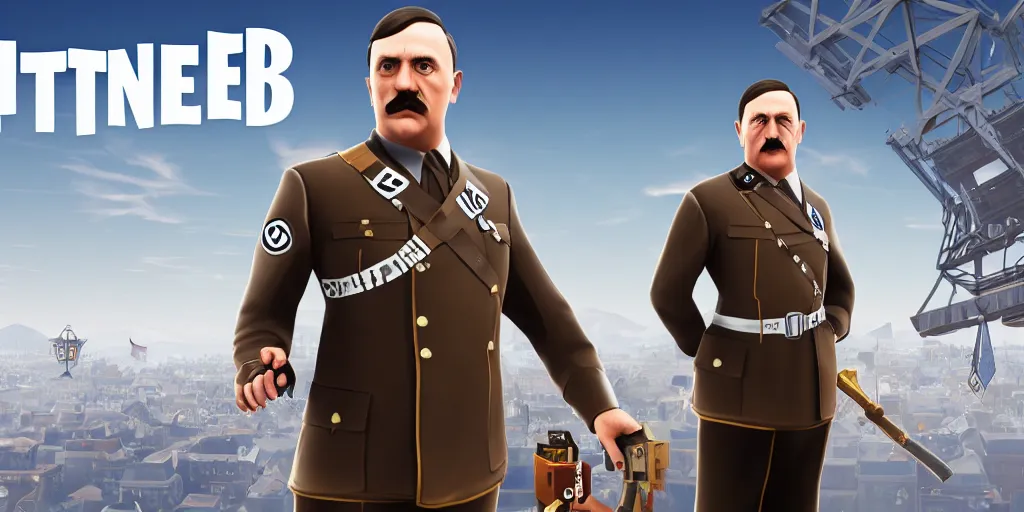 Prompt: adolph hitler as a fortnite skin. high quality 8 k resolution
