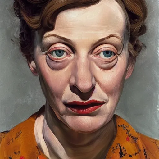 Prompt: high quality high detail painting by lucian freud, hd, portrait of violet tarantino