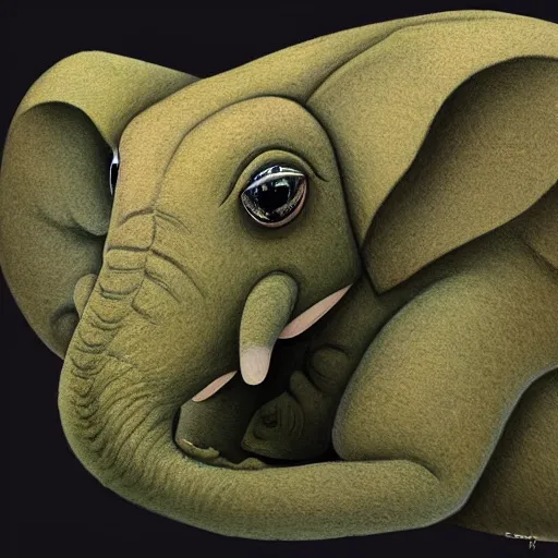 Prompt: frog - elephant creature by steven stahlberg