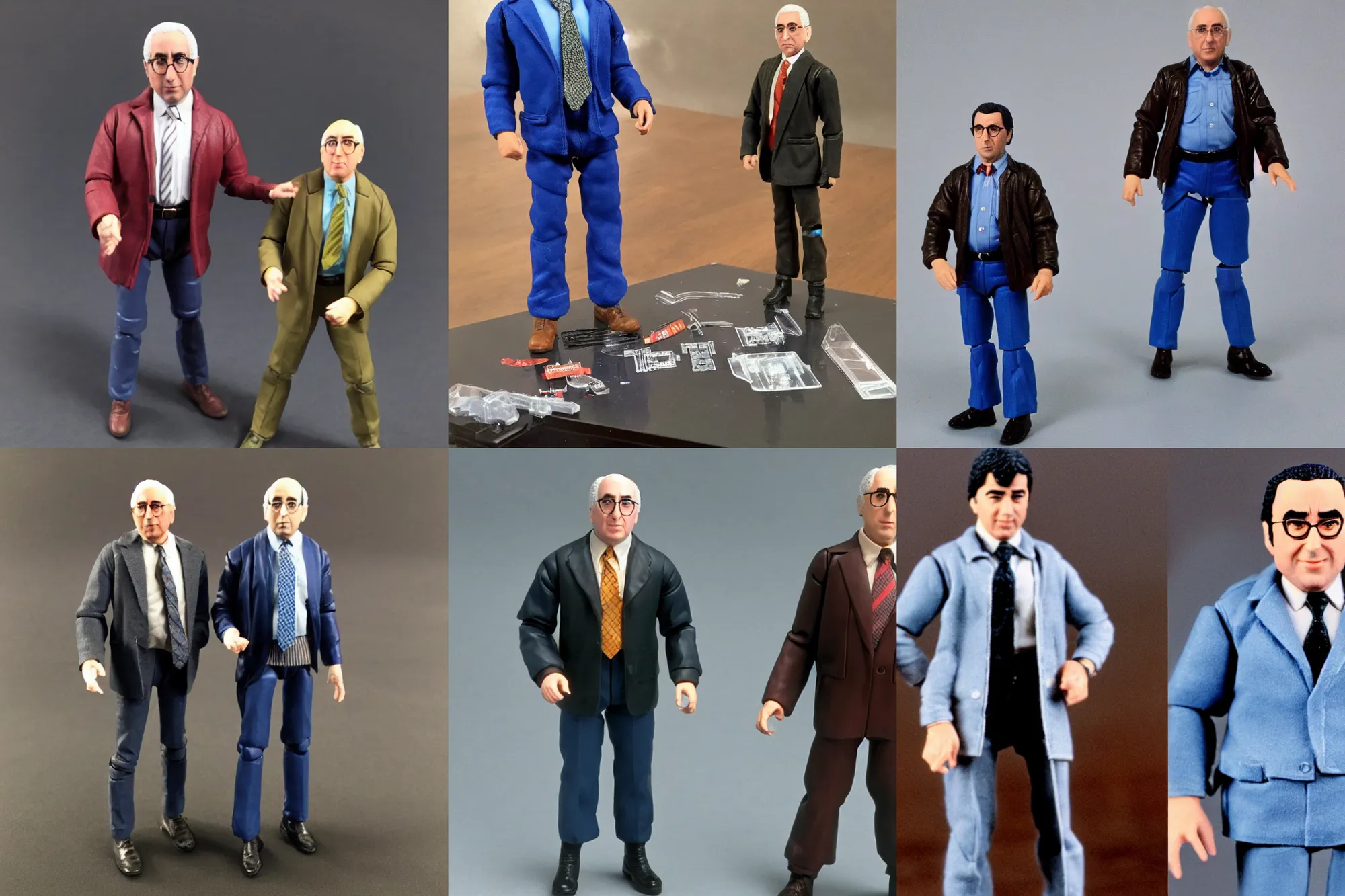 Prompt: Ben Stein as a 1980's Kenner style action figure, 5 points of articulation, full body, 4k, highly detailed