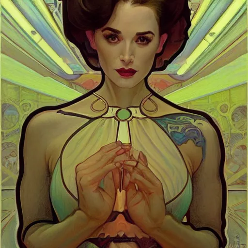 Image similar to a streamline moderne painting in the style of donato giancola, and in the style of ross tran, and in the style of alphonse mucha. symmetry, smooth, sharp focus, semi - realism, intricate detail.