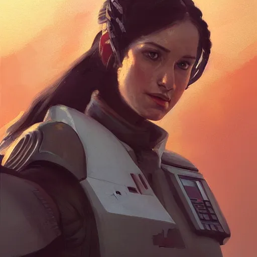 Prompt: portrait of a woman by greg rutkowski, hyela antilles, star wars expanded universe, she is about 2 0 years old, wearing starfighter pilot uniform of the galactic alliance, digital painting, artstation, concept art, smooth, sharp foccus ilustration, artstation hq