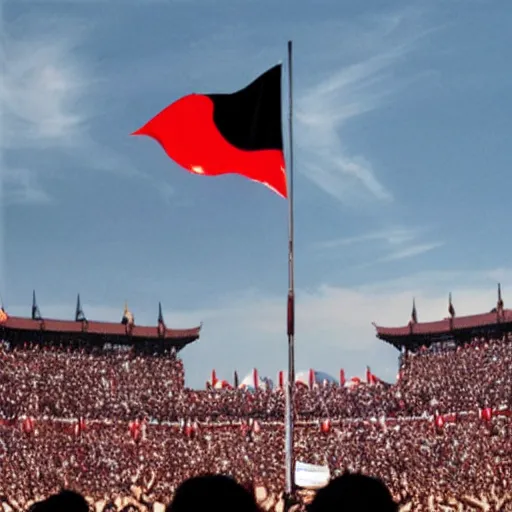 Prompt: roger waters sieg heil to chinese national flag