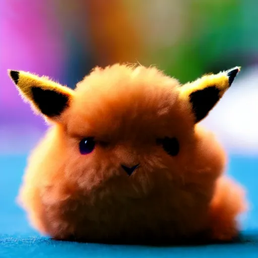 Image similar to real life Pokemon, cute!!!, fluffy!!!, ultra realistic!!!, golden hour, sharp focus