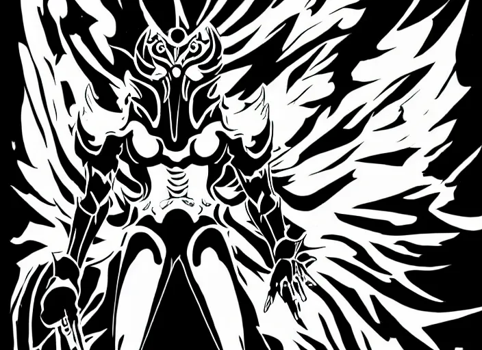 Prompt: shin megami tensei art of a demon called black volga, car, art by kazuma kaneko, demonic! compedium!, digital drawing, white background, high quality, highly detailed