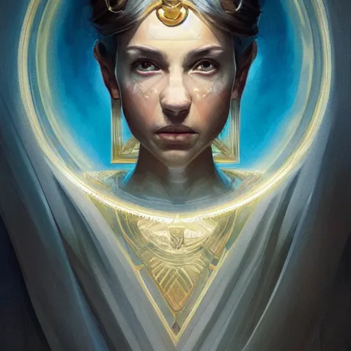 Prompt: symmetry!! portrait of paint with jazza as a saintwith an halo, golden hour, intricate, elegant, highly detailed, digital painting, artstation, concept art, smooth, sharp focus, illustration, art by artgerm and greg rutkowski and alphonse muchca, watercolours