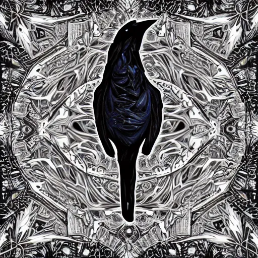 Image similar to raven made of fractals