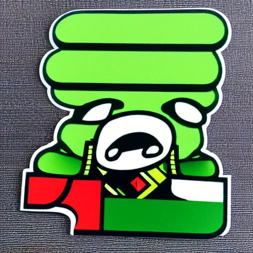 Image similar to symmetrical die cut sticker, yoshi from yoshi's island