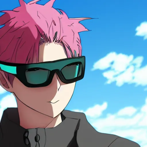 Prompt: Eyewear visor on an anime boy,