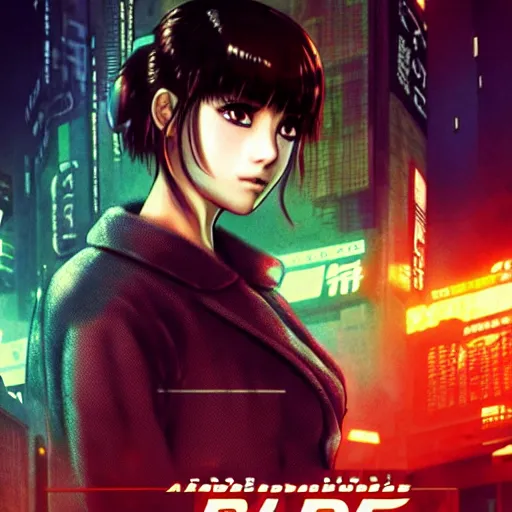 Image similar to an anime cute girl in blade runner 2047