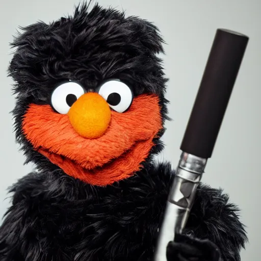 Image similar to 8 k photo of elmo smoking, mugshot