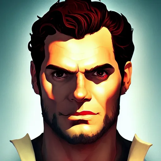 Image similar to Portrait of Henry Cavill as Hades, god of Death, mattepainting concept Blizzard pixar maya engine on stylized background splash comics global illumination lighting artstation lois van baarle, ilya kuvshinov, rossdraws