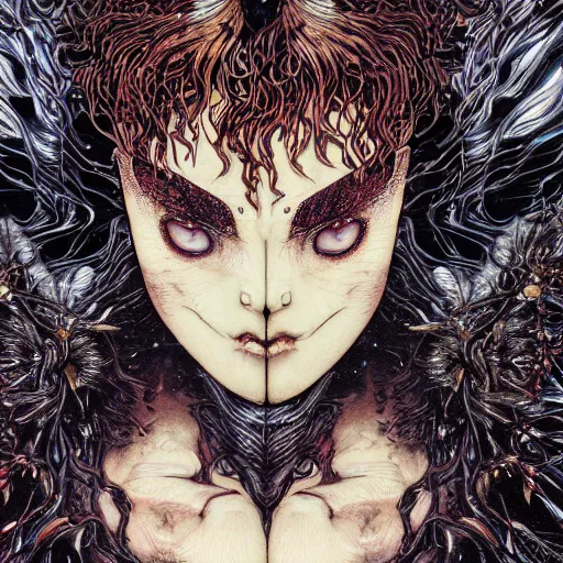 Image similar to closeup of black swan melting, castelvania, by yoichi hatakenaka, masamune shirow, josan gonzales and dan mumford, ayami kojima, takato yamamoto, barclay shaw, karol bak