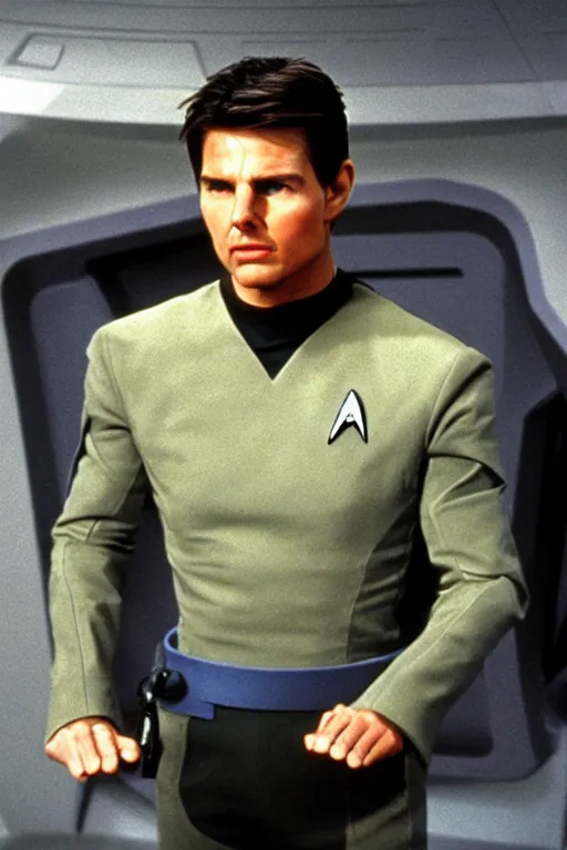 Prompt: Tom Cruise as an alien in Star Trek