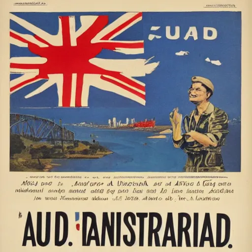 Image similar to advertisement for the country of australia for sale propaganda