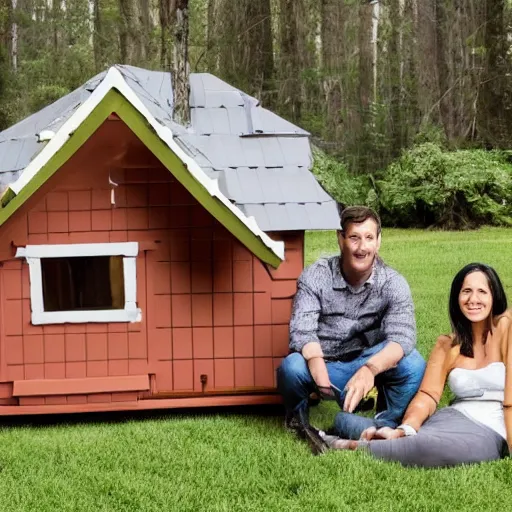 Prompt: hgtv show where a married couple designs a luxury doghouse