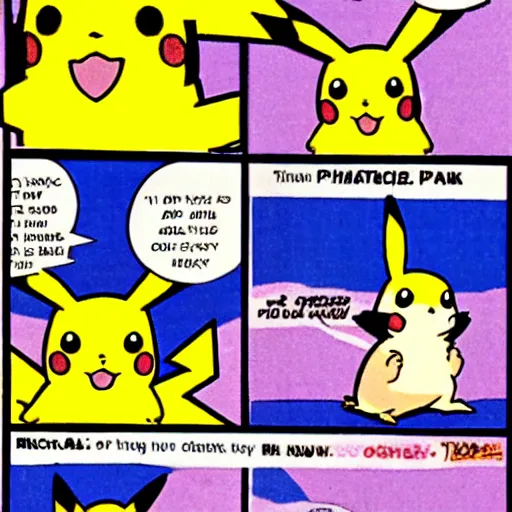 Image similar to Pikachu as drawn by comic strip artist Jim Davis (1989)