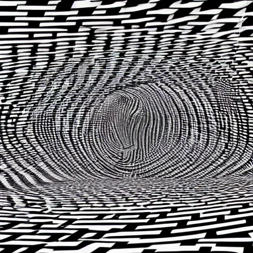 Prompt: : black and white maze pattern art installationMuseumgallery in NewYork Hyper-realistic 8k