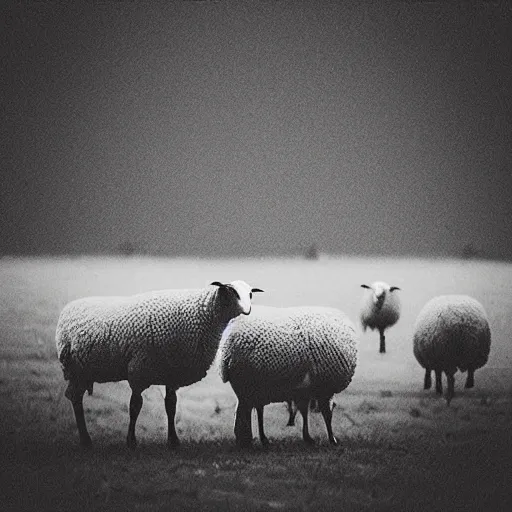 Prompt: “sheep in stormy weather”