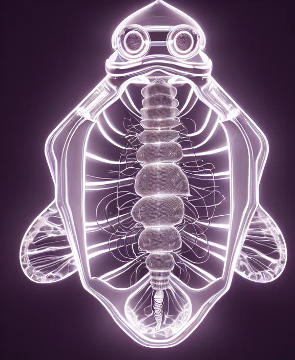 Image similar to intricate opulent transparent clear see - through portrait of handsome masculine isopod man, fractal, neon lights, circuitry, dense machinery environment, ultra realistic, concept art, pop art, photorealistic, octane render, 8 k, unreal engine. art by nori inoguchi and sam kaplan and zachary goulko and christopher marley and artgerm and alphonse mucha