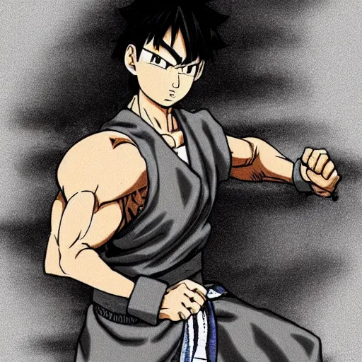 Prompt: a martial-artist in the style of akira toriyama in the style of Hirohiko Araki in the style of Tite Kubo in the style of Masashi Kishimoto trending on artstation deviantart Pinterest detailed realistic High Resolution HD 8k