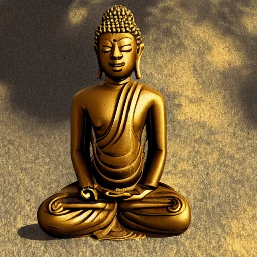 Image similar to contented peaceful nigerian!! buddha, praying meditating, in a scenic environment, detailed, golden hour, realism, artstation trending, digital art