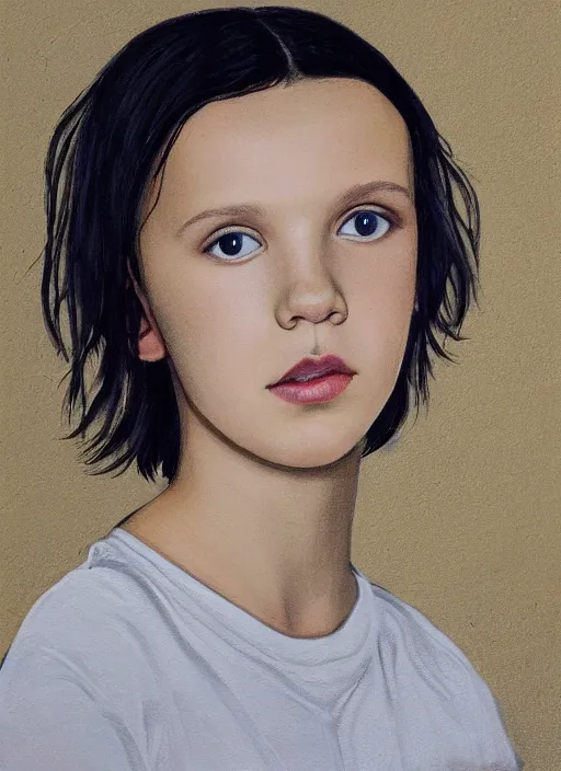 Image similar to Portrait of Millie Bobby Brown by Iwa Shoyoka