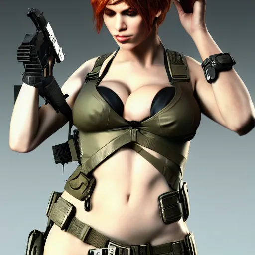 Prompt: Christina Hendricks dressed as Quiet from Metal Gear, Highly Detailed, cinematic lighting, intricate, artstation, Artgerm, high detail 8k render, Trending on artstation