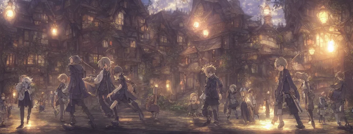 Prompt: are we all... heading... to our deaths? hyperrealistic anime illustration by iralki nadar, extremely detailed faces, intricate linework, super sharp focus, bright colors, octopath traveler, studio ghibli, unreal engine 5 highly rendered, global illumination, radiant light, detailed and intricate environment