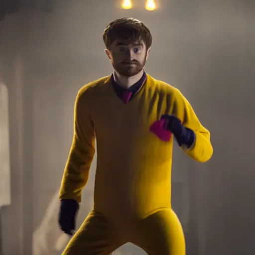 Prompt: daniel radcliffe wearing a banana costume, ultra details, photo, 8 k