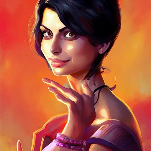 Image similar to portrait Morena Baccarin, fantasy art, heartstone, Video game icon, 2d game art gta cover , official fanart, behance hd, artstation, by Jesper Ejsing, by RHADS, Makoto Shinkai and Lois van baarle, ilya kuvshinov, rossdraws