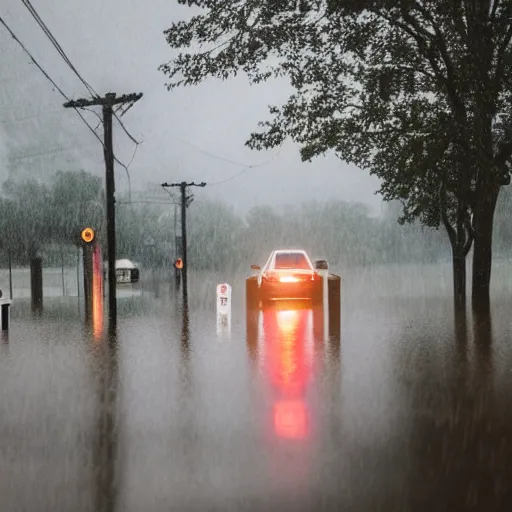 Image similar to suburban neighborhood flooding with rain, rainy atmosphere!!!!, trending on unsplash, 4 k photorealism, 8 k quality