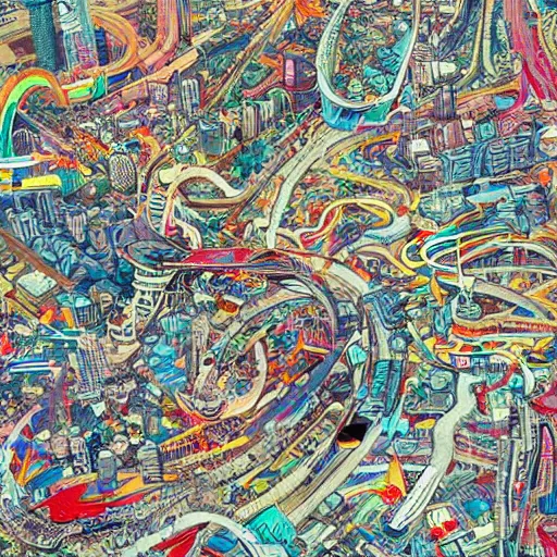 Image similar to gta : dubai, by james jean