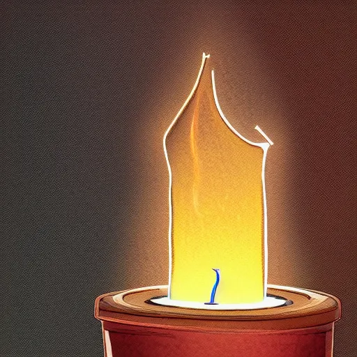 Prompt: glowing candle, highly detailed, digital art, sharp focus, sci fi