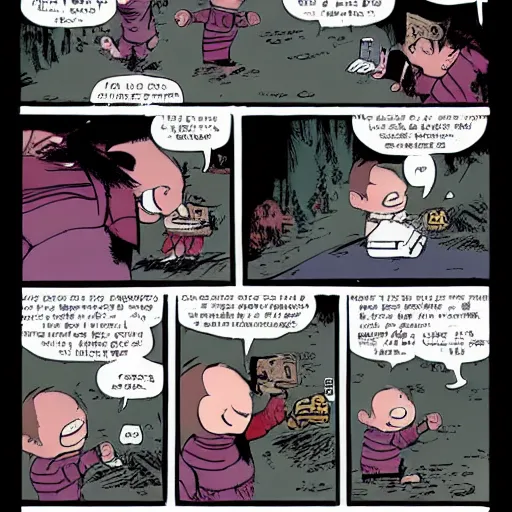 Image similar to a kid by bill watterson