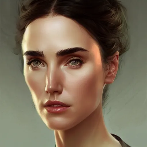 Prompt: portrait of Jennifer Connelly highly detailed, digital painting, artstation, smooth, sharp focus, illustration, by artgerm, by greg rutkowski, by alphonse mucha